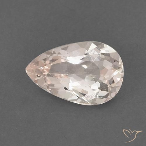 1.37ct Naturel Rose moyen-léger Morganite, En forme de poire, VS