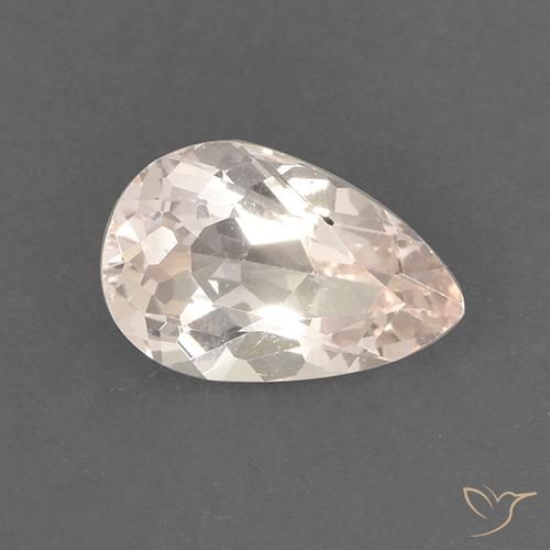 Morganite Rose moyen-léger naturelle En forme de poire, 1.37 ct, VS