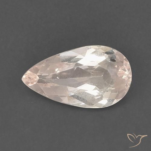 Morganite Saumon Rose naturelle En forme de poire, 1.21 ct, VS