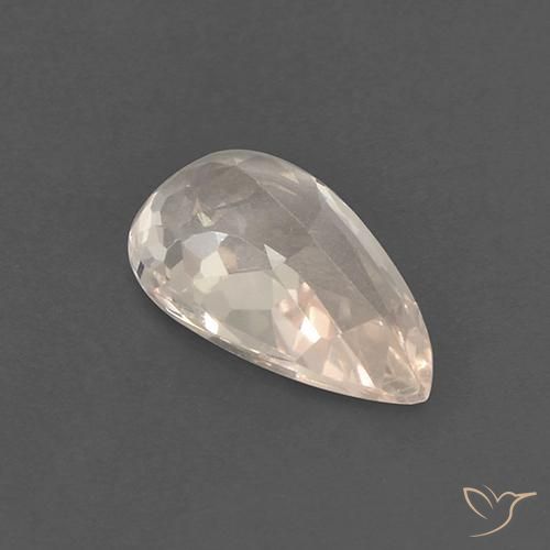 Morganite Saumon Rose naturelle En forme de poire, 1.21 ct, VS
