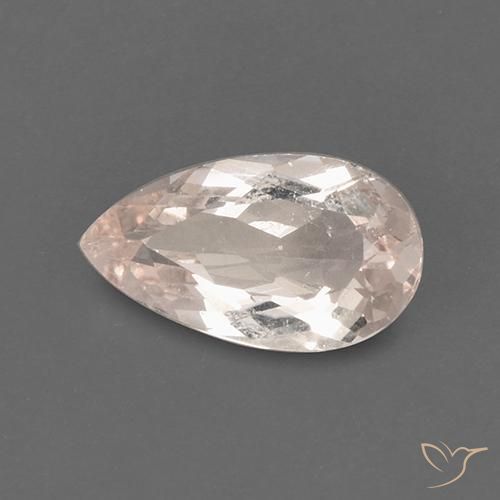 Morganite Saumon Rose naturelle En forme de poire, 1.60 ct, VS