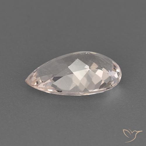 Morganite Saumon Rose naturelle En forme de poire, 1.42 ct, VVS-VS
