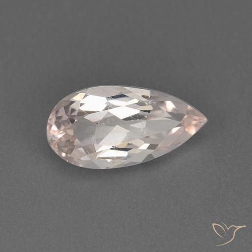 Morganite Rose très clair naturelle En forme de poire, 0.89 ct, VVS-VS