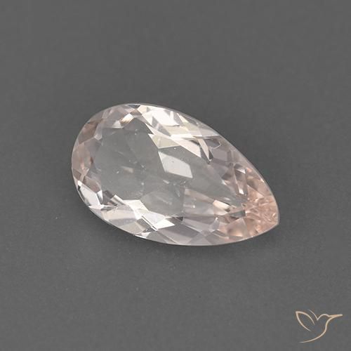 Morganite Rose très clair naturelle En forme de poire, 0.94 ct, VVS-VS