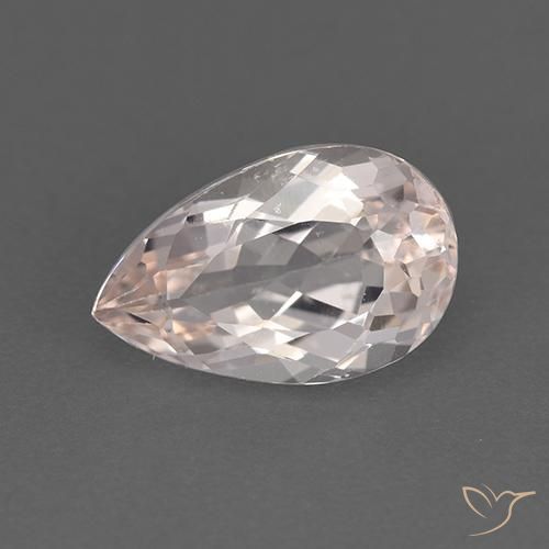 1.65ct Naturel Rose très clair Morganite, En forme de poire, VVS-VS