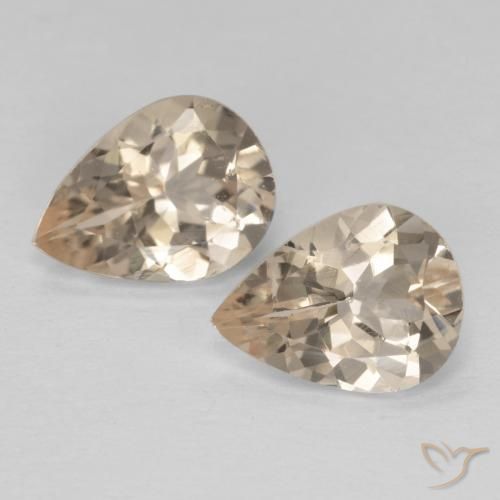 1.74ctw Naturel Doré léger Morganite, En forme de poire, VS