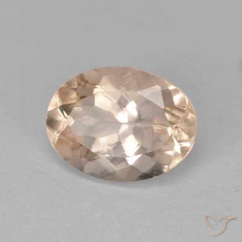 Morganite Saumon Rose naturelle ovale, 1.24 ct, VVS-VS