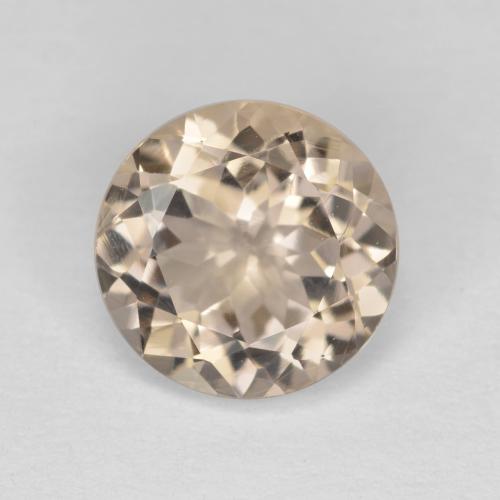 Morganite doré clair naturelle coupe roude, 1,42 ct, VVS-VS