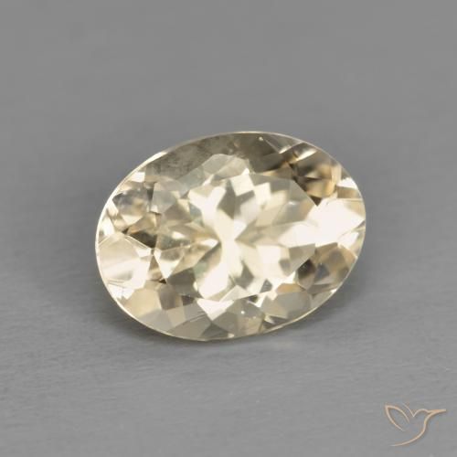 Morganite Doré léger naturelle ovale, 1.23 ct, VVS-VS
