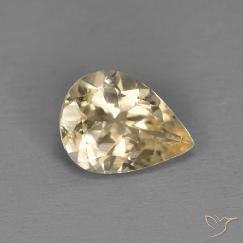 Morganite Doré léger naturelle En forme de poire, 0.87 ct, VS