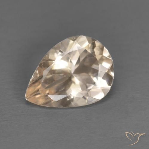 Morganite Doré léger naturelle En forme de poire, 0.74 ct, VS