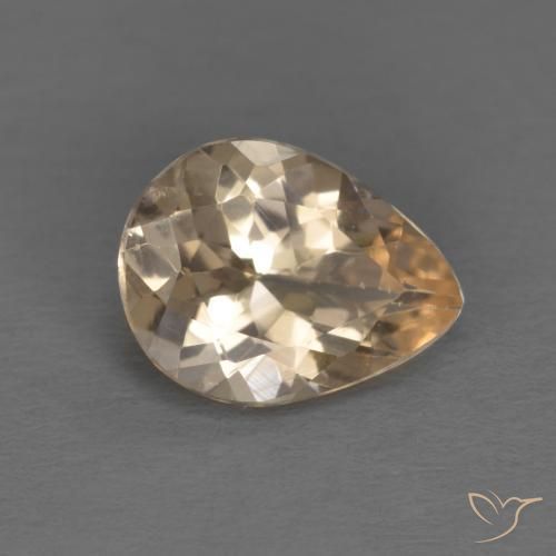 0.85ct Naturel Doré léger Morganite, En forme de poire, VS