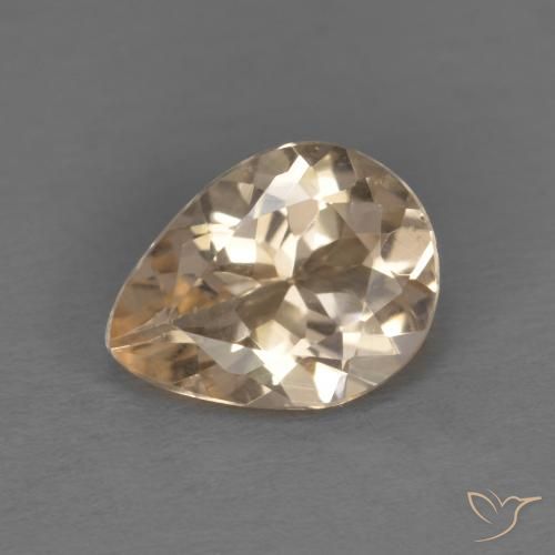 Morganite Doré léger naturelle En forme de poire, 0.85 ct, VS