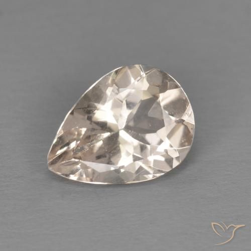 Morganite Saumon Rose naturelle En forme de poire, 0.76 ct, VS