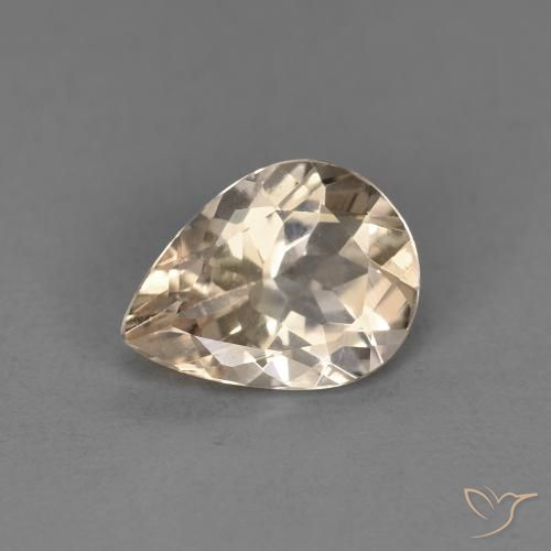 0.84ct Naturel Doré léger Morganite, En forme de poire, VS