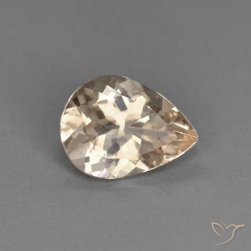 Morganite Doré léger naturelle En forme de poire, 0.84 ct, VS