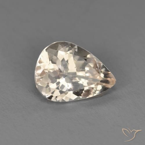 Morganite Doré léger naturelle En forme de poire, 0.95 ct, VS
