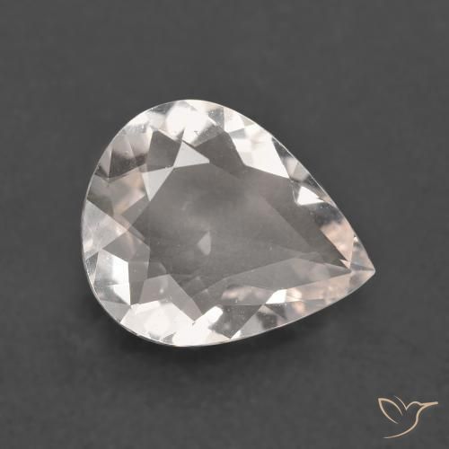 Morganite Rose très clair naturelle En forme de poire, 1.63 ct, VS