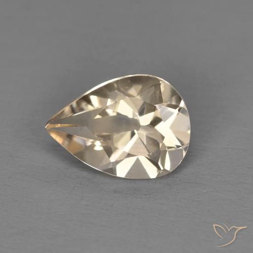 Morganite Doré léger naturelle En forme de poire, 0.98 ct, VS