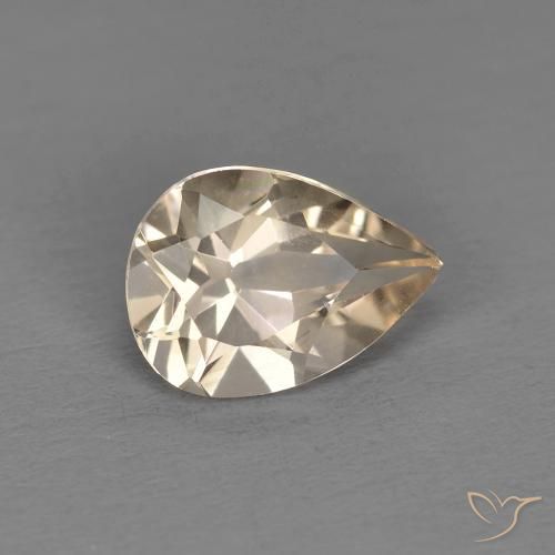 Morganite Doré léger naturelle En forme de poire, 0.98 ct, VS