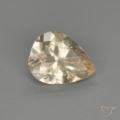 Morganite Doré léger naturelle En forme de poire, 0.82 ct, VS-SI