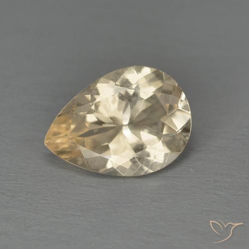 Morganite Doré léger naturelle En forme de poire, 0.86 ct, VS