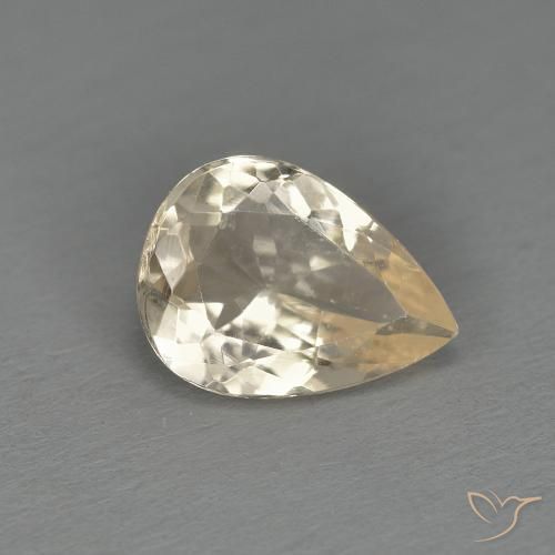 Morganite Doré léger naturelle En forme de poire, 1.00 ct, VS