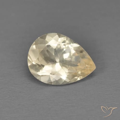Morganite Doré léger naturelle En forme de poire, 0.83 ct, VS