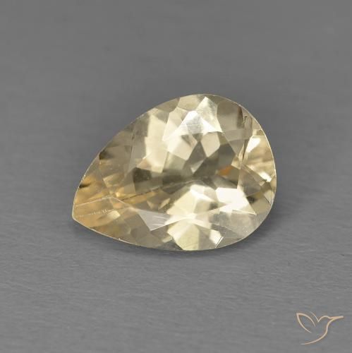 0.99ct Naturel Doré léger Morganite, En forme de poire, VS