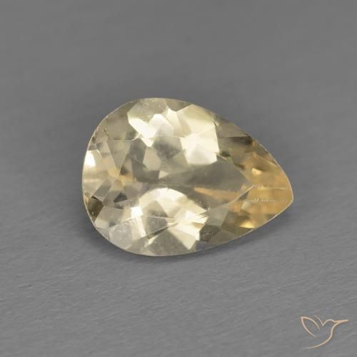 Morganite Doré léger naturelle En forme de poire, 0.99 ct, VS
