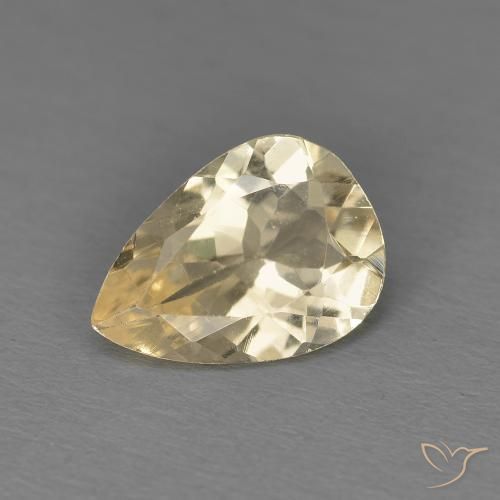 Morganite Doré léger naturelle En forme de poire, 0.90 ct, VS