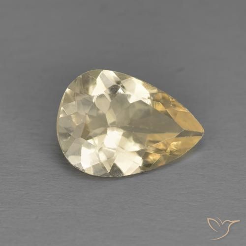 Morganite Doré léger naturelle En forme de poire, 0.90 ct, VS