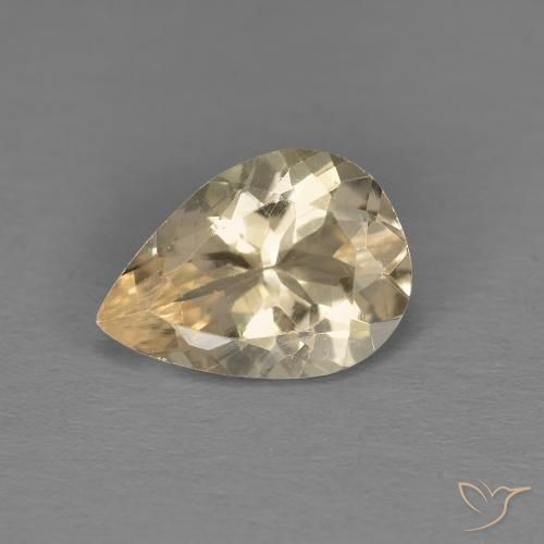 Morganite Doré léger naturelle En forme de poire, 0.85 ct, VS