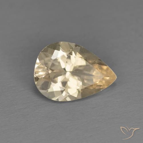 Morganite Doré léger naturelle En forme de poire, 0.85 ct, VS