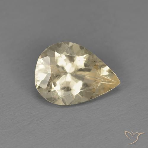 Morganite Doré léger naturelle En forme de poire, 0.89 ct, VS