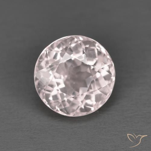 Morganite rose naturelle coupe roude, 1,63 ct, VS