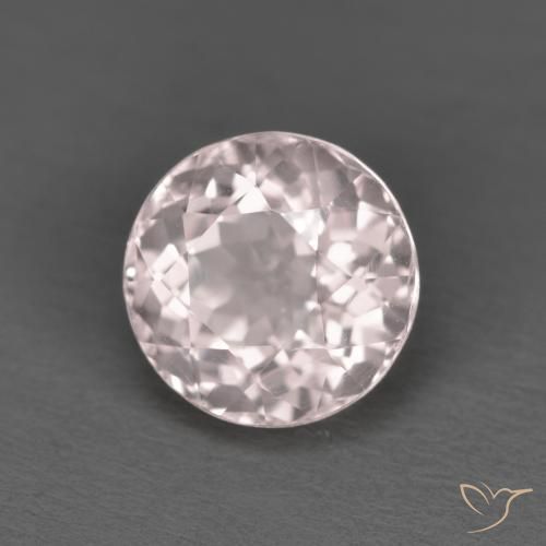 Morganite rose naturelle coupe roude, 1,63 ct, VS