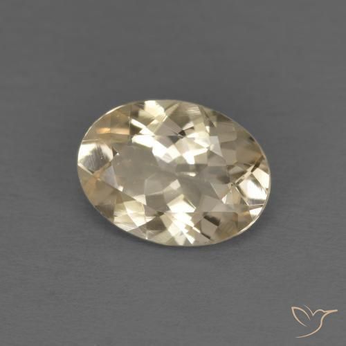Morganite Doré léger naturelle ovale, 0.96 ct, VVS-VS
