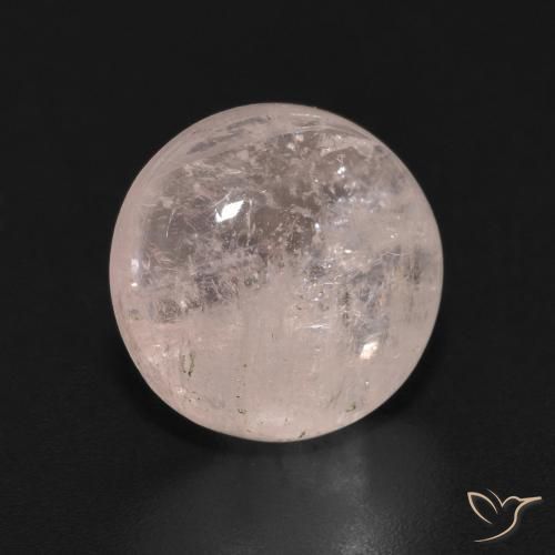 Morganite flamant rose naturelle coupe roude, 3,72 ct, transparent
