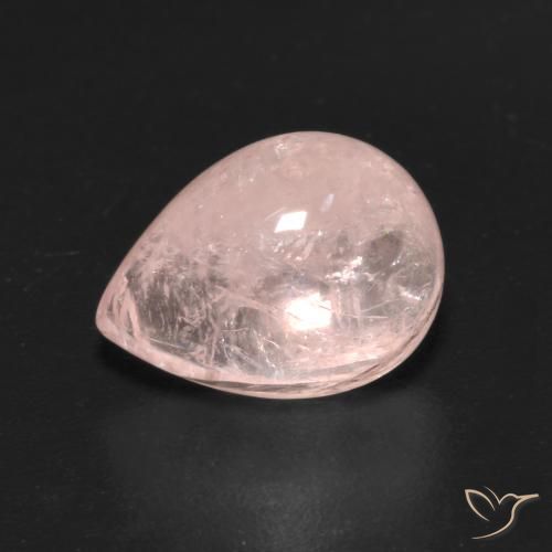 3.08ct Naturel Rose corail léger Morganite, En forme de poire, Transparent