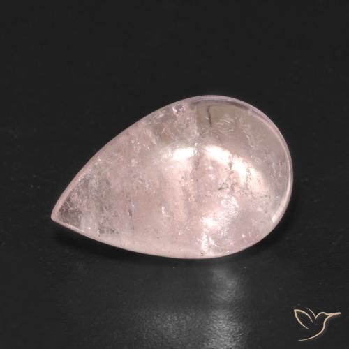 4.31ct Naturel Rose léger Morganite, En forme de poire, Transparent