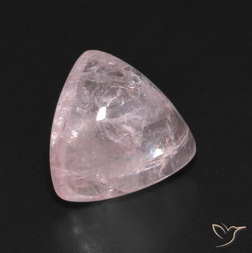 Morganite Rose corail naturelle Trillion, 4.11 ct, Transparent
