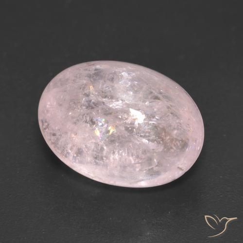 Morganite Rose clair naturelle ovale, 7.61 ct, Translucide