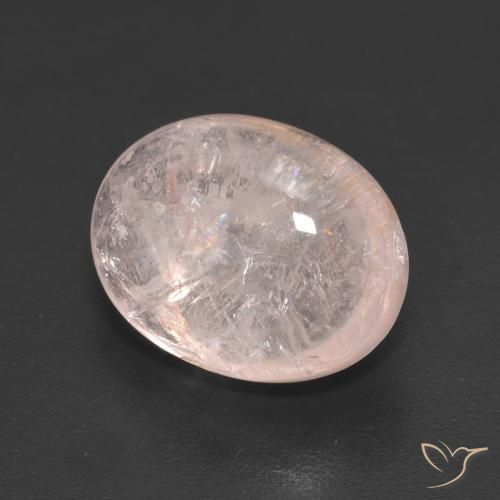 Morganite Rose corail léger naturelle ovale, 6.61 ct, Translucide