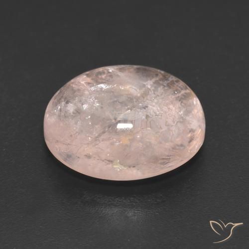 Morganite Rose corail léger naturelle ovale, 6.61 ct, Translucide