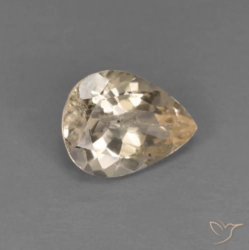 Morganite Light Neutral Orange naturelle En forme de poire, 0.98 ct, VS
