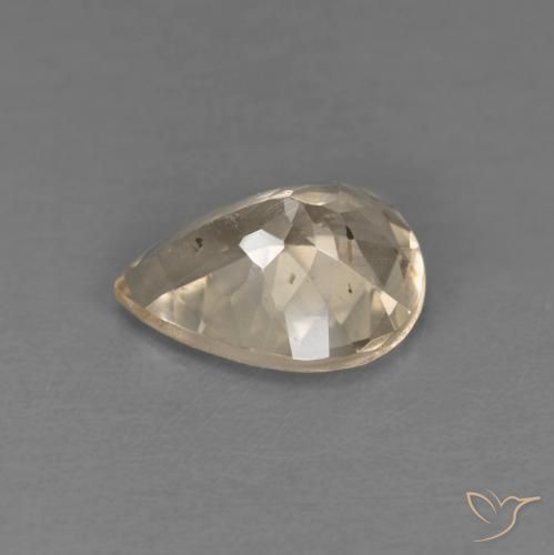 Morganite Light Neutral Orange naturelle En forme de poire, 0.98 ct, VS