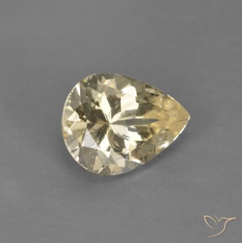 Morganite Doré léger naturelle En forme de poire, 0.90 ct, VS