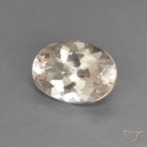 Morganite Doré léger naturelle ovale, 1.07 ct, VVS-VS