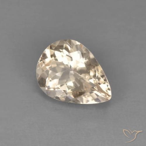 Morganite Doré léger naturelle En forme de poire, 0.98 ct, VVS-VS